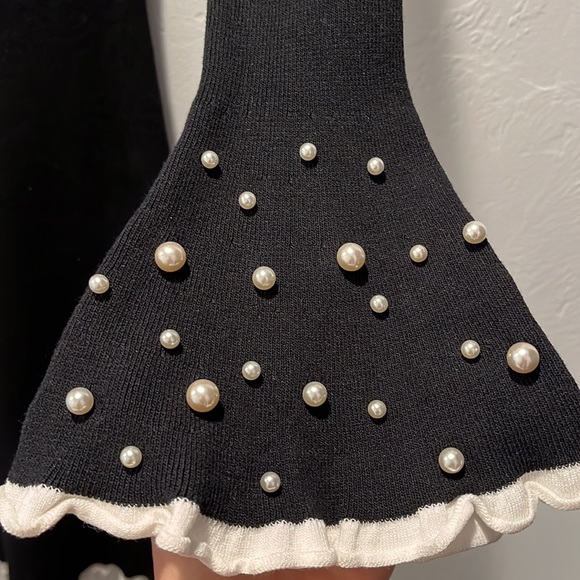 Jean Louis Francois Black Long Sleeve Dress Size S/M - Picture 7 of 13